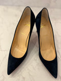 Pre Loved Christian Louboutin Navy Suede Heels Size UK 7 (new)