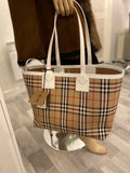 Pre Loved Burberry Medium London Canvas & Leather Tote