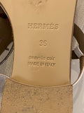 Pre Loved Hermes White Leather Beach Sandal UK3