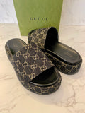 Pre Loved Gucci Angelina Denim Platform Slider UK 7.5 (excellent)
