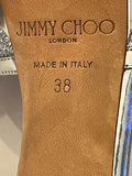 Pre Loved Jimmy Choo Silver Strappy Platform Heels UK 5