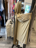 Hermes Vintage Gold Draped Mini Dress FR40 UK 12