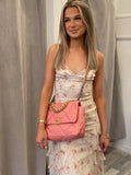 Pre Loved Chanel 19 in Pink Quilted Lambskin Leather - Excellent