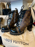 Louis Vuitton Star Trail Ankle Boots Black Leather & Monogram UK 7 (new)