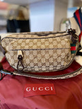 Gucci GG Unisex Canvas Belt/Crossbody Bag in Beige Monogram Canvas