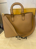 Pre Loved Fendi FF Vitello Glacier Medium Handle Tote - AS NEW