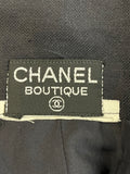 Pre Loved Vintage Chanel Black linen Skirt size 36 uk 8