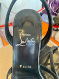 Pre Loved Christian Louboutin Emilie black glitter sandals. UK 7 (New)