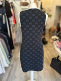 Pre Loved Gucci GG Navy Logo Knit Dress Size S (excellent)