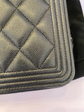 Pre Loved Chanel Boy Wallet on Chain Black Caviar Leather 2022. (Excellent)