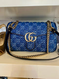 Gucci GG Marmont Denim Shoulder Bag