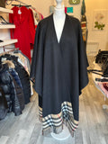 Burberry Reversible Nova Check Cashmere Long Cape