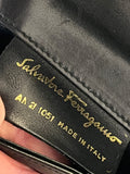 Pre Loved Salvatore Ferragamo Gancini Black Leather Crossbody or Belt Mini Bag on Chain
