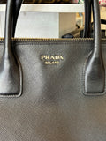 Pre Loved Prada Large Saffiano leather triple zip tote bag
