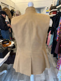 Veronica Beard Camel Linen Waistcoat UK 10