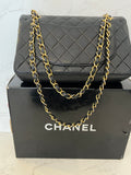Pre Loved Chanel Vintage Classic Lambskin Double Flap Bag 22ct Gold Plated Hardware