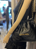 Pre Loved Chanel 22 in Black Shiny Calf Leather (new)