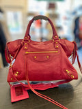 Balenciaga Medium City Handbag in Cranberry