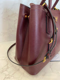 Pre Loved Prada Saffiano Cuir Tote in Burgundy Saffiano Leather