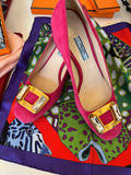 Pre Loved Prada Pink Suede Court Shoes UK6