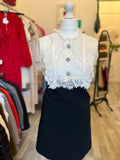 Miu Miu Dress with Lace & Crystal Buttons Size IT 42 UK 10