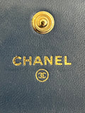 Pre Loved Chanel Boy Blue Leather Coin Purse / Card Holder (excellent)