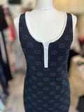 Pre Loved Gucci GG Navy Logo Knit Dress Size S (excellent)