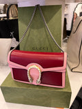 Gucci Dionysus GG Super Mini Crossbody Bag in Burgundy & Pink