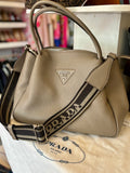Pre Loved Prada Argilla Vitella Daino leather bag - Excellent