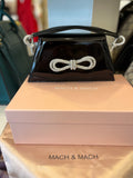 Mach and Mach Samantha Crystal Bow Black Patent Bag