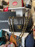 Chanel Vertical Stitched CC Jumbo in Black Lambskin Leather