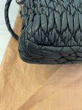 Pre Loved Miu Miu Black Matalasse Leather Crystal Cloque Flap Shoulder Bag
