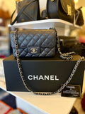 Pre Loved Chanel Mini Carre Classic Single Quilted Flap Handbag (excellent)