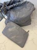 Pre Loved Chanel 22 in Grey Calf Leather 2023 (pristine)
