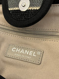 Pre Loved Chanel Deauville Tote Bag Leather Handles & Fabric & Chain Straps