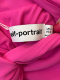 Pre Loved Self Portrait Pink Twisted Collar Mini Dress Uk6 (new)