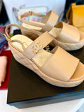 Pre Loved Chanel Beige Leather Dad Sandals UK 5 (new)