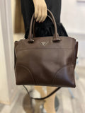 Pre Loved Prada City Double Zip Tote in Chocolate