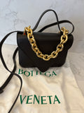 Pre Loved Bottega Veneta Mount Crossbody Bag in Chocolate Leather (as new)