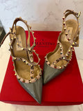 Pre Loved Valentino Garavani Grey Rock Stud Heels UK 3.5