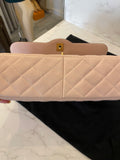 Pre Loved Chanel Single Flap Classic in Dusky Pink & Burgundy - Excellent