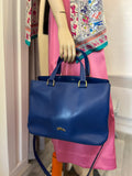 Pre Loved Longchamp Honore 404 Tote in Blue Leather
