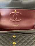 Pre Loved Chanel Classic Flap Bag in Black Caviar Leather (excellent)