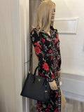 Pre Loved Prada Black Saffiano Leather Double Tote Bag