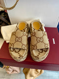 Pre Loved Gucci Platform Slide Sandals in Beige UK4 -fit UK 5 (excellent)
