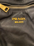 Pre Loved Vintage Prada Black Leather Slouchy Hobo Bag