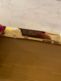 Pre Loved Jimmy Choo Champagne Glitter Clutch Bag - excellent