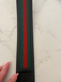 Pre Loved Gucci Black Leather with Red & Green Webstripe Belt Size 100cm