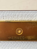 Pre Loved Hermes Reversible Collier de Chien Cuff in Orange / White (new)