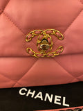 Pre Loved Chanel 19 in Pink Quilted Lambskin Leather - Excellent